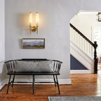 Modern Brass Alabaster Wall Sconce in Hallway Corridor