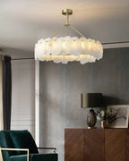 Modern Art Glass Ring Chandelier in Elegant Interior