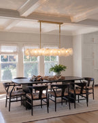 Modern Art Glass Ring Chandelier Over Dining Room Table