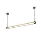 Industrial Linear Tube Pendant Light on Pure White Background