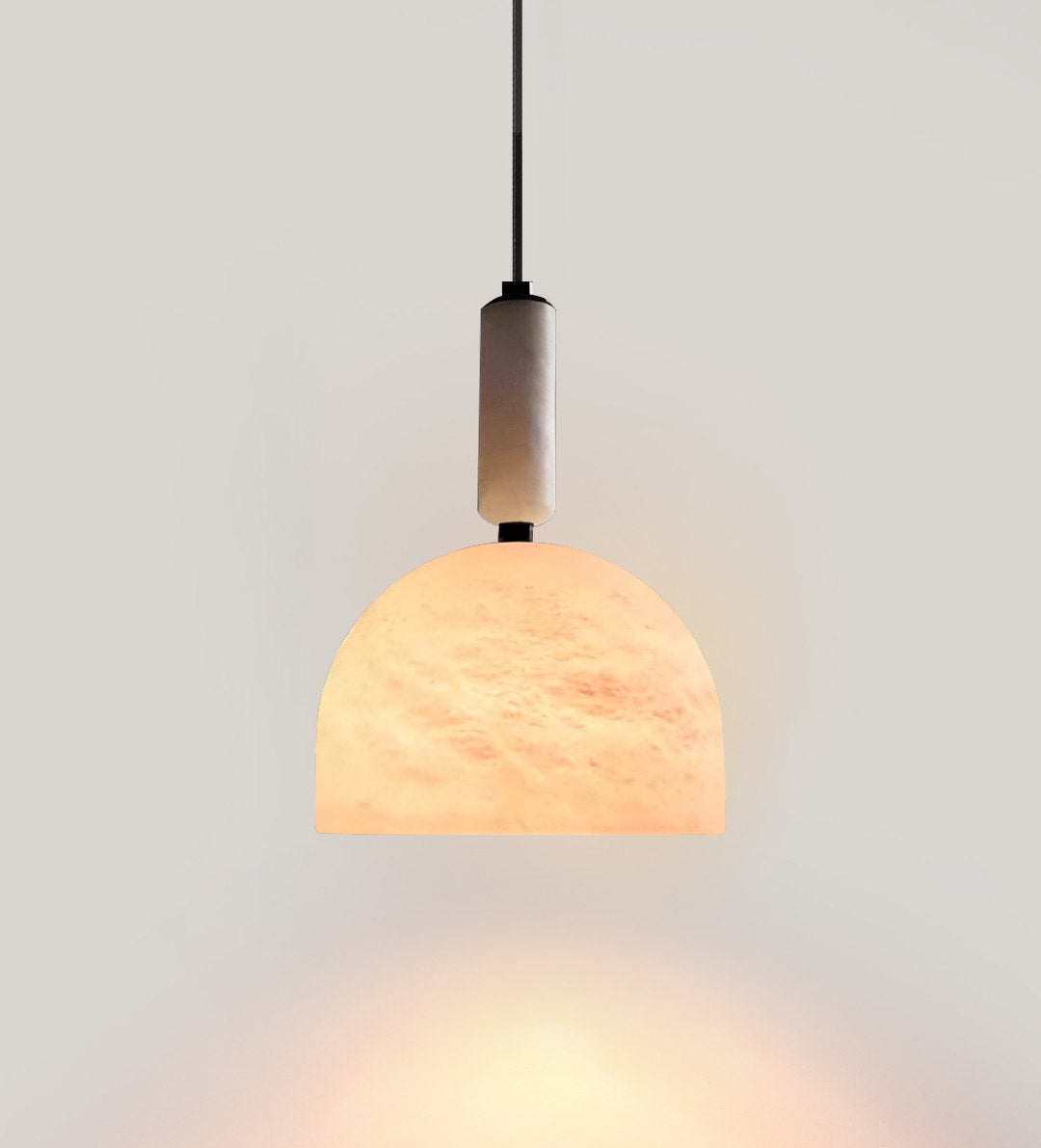 Illuminated Cairo Dome alabaster dome pendant light minimalist indoor backdrop
