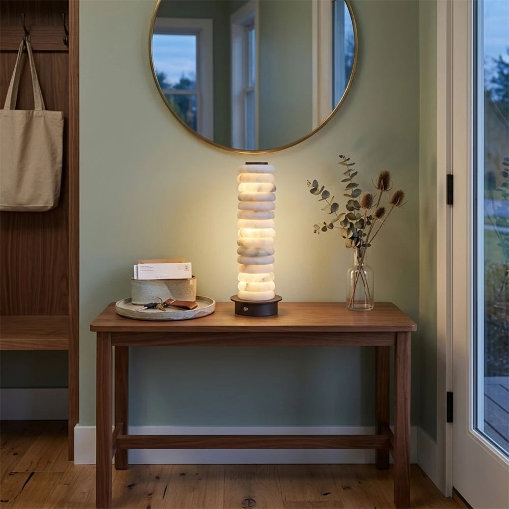 Calla Alabaster Stacking Table Lamp