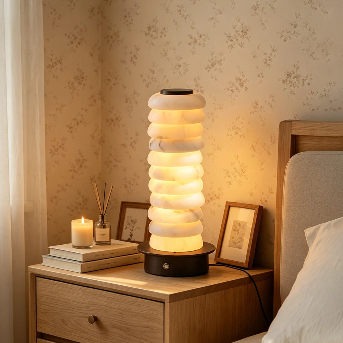 Calla Alabaster Stacking Table Lamp