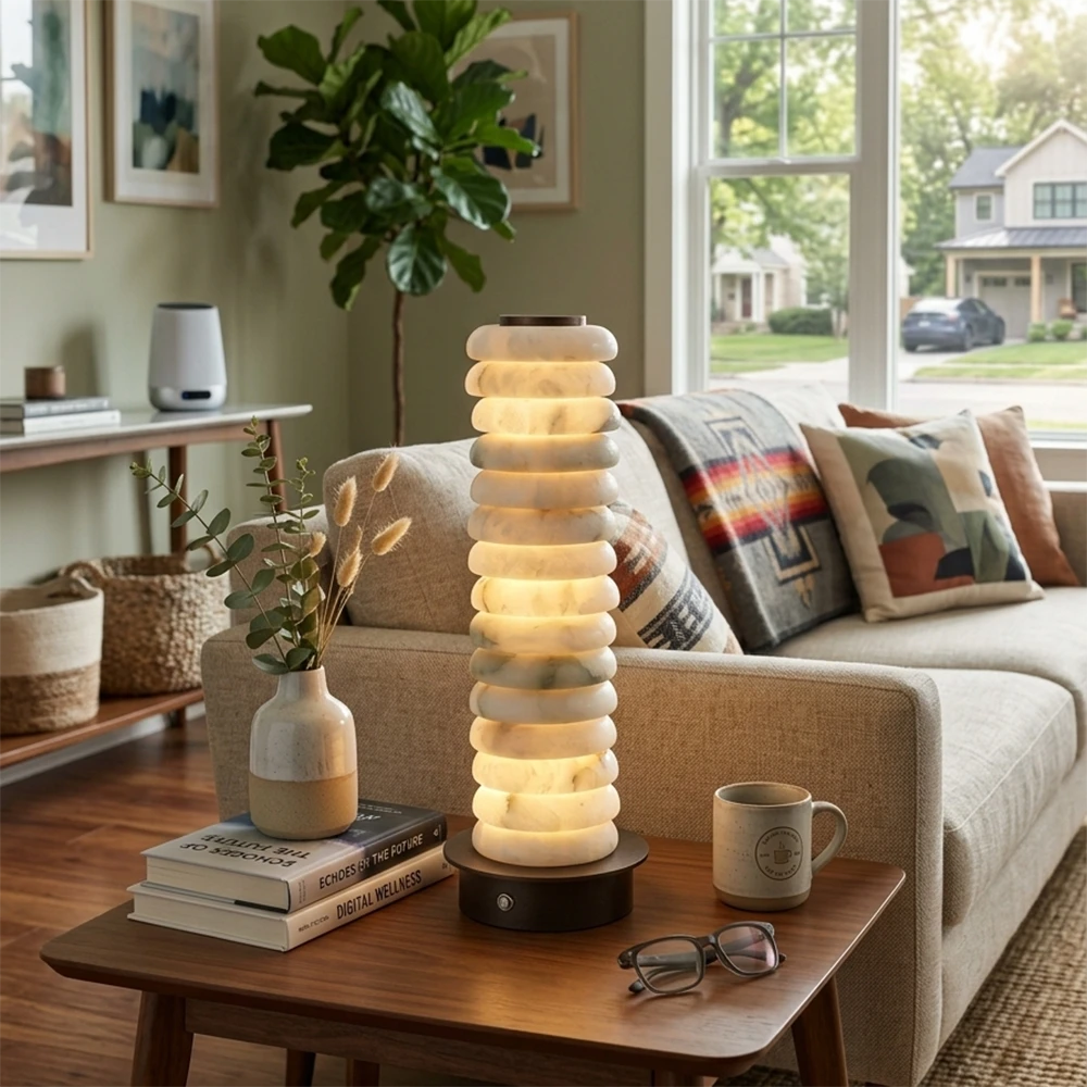 Calla Alabaster Stacking Table Lamp