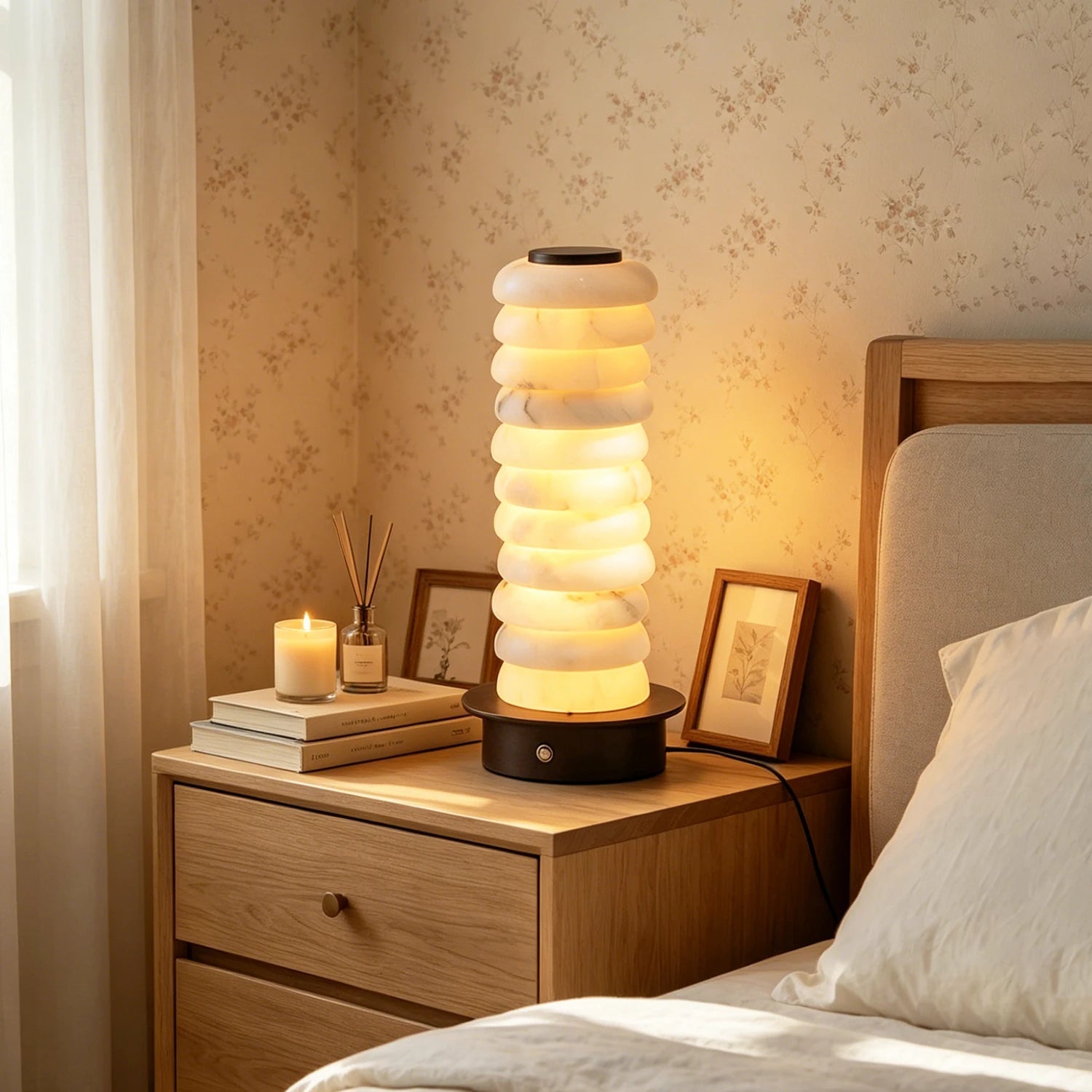 Calla Alabaster Stacking Table Lamp