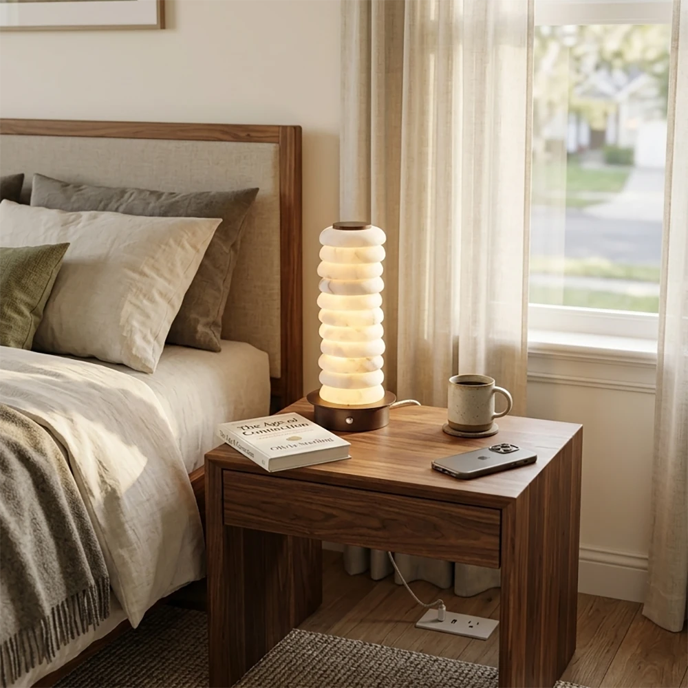 Calla Alabaster Stacking Table Lamp
