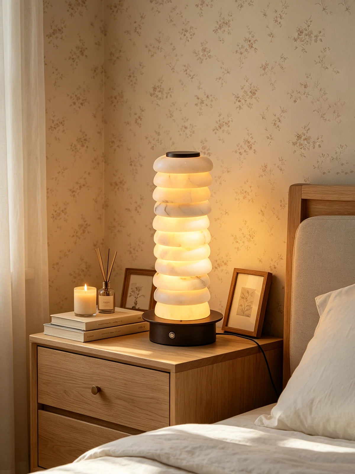 Calla Alabaster Stacking Table Lamp