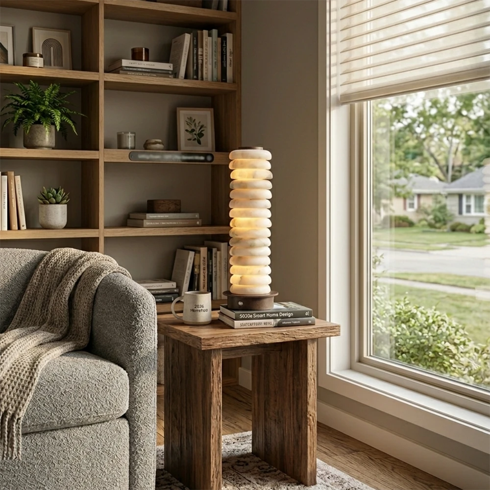 Calla Alabaster Stacking Table Lamp