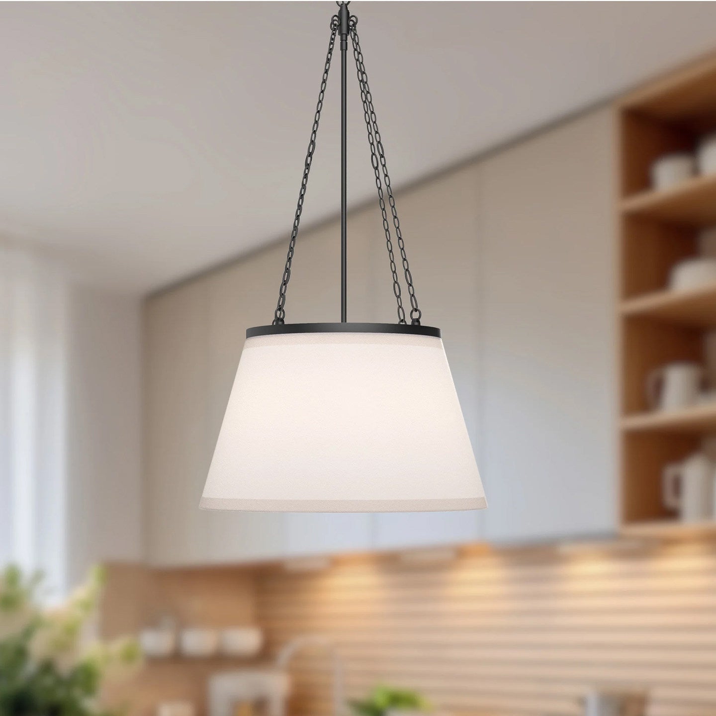 Callista Fabric Tapered Pendant Lamp