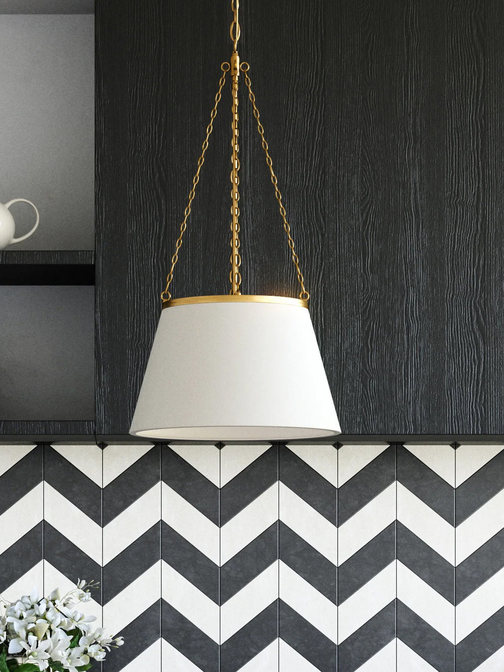 Callista Fabric Tapered Pendant Lamp