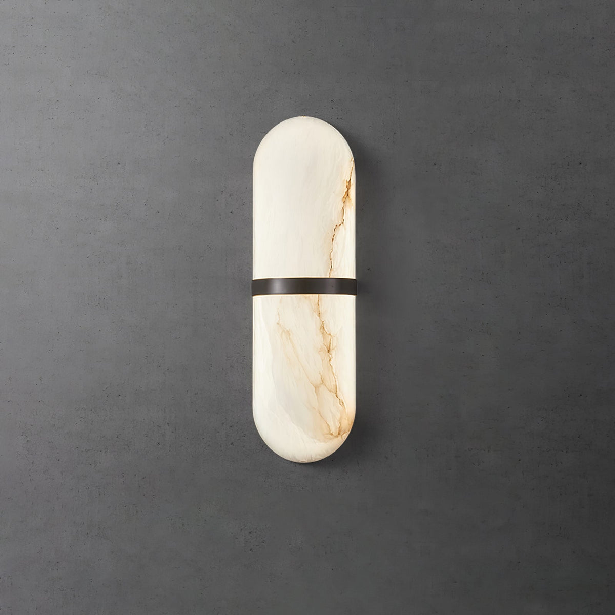 Mini Capsule Alabaster Sconce unlit studio display grey backdrop