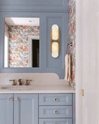 Traditional Alabaster Vanity Wall Sconce in Bathroom