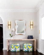 Modern Alabaster Wall Sconces in Entryway Foyer