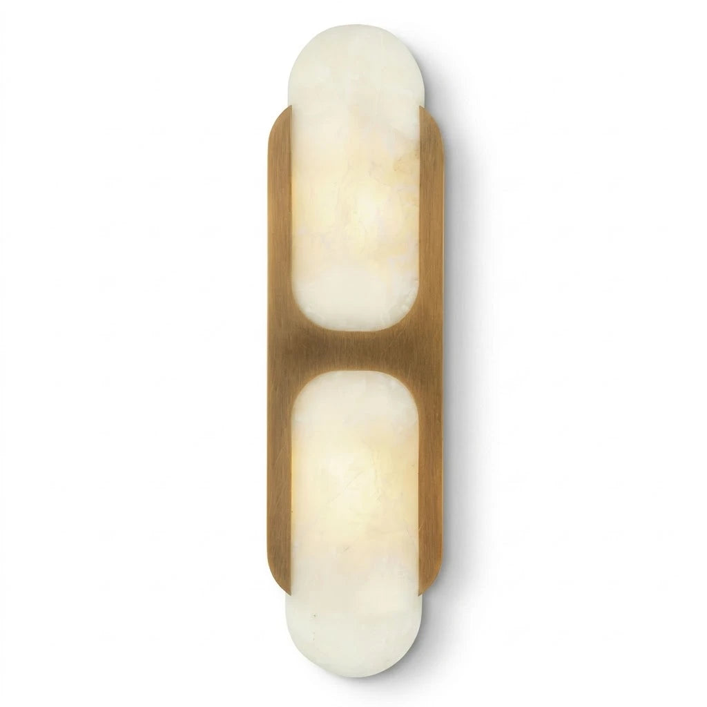 Close Up View of Alabaster Stone Texture and Brass Frame