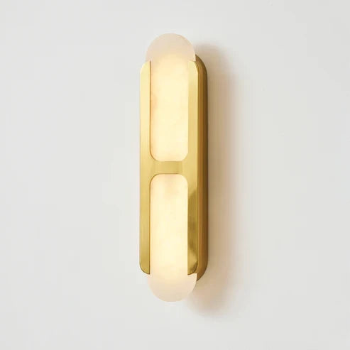 Modern Alabaster Dual-Light Wall Sconce Style B Line Art Dimension Diagram