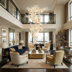 Modern Ginkgo Leaf Chandelier in Luxury Living Room Interior