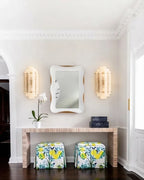 Modern Tiered Art Glass Wall Sconces in Entryway Foyer Interior