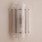 Illuminated Modern Tiered Art Glass Wall Sconce Studio Display