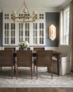 Modern Tiered Ice Glass Wall Sconce in Formal Dining Room