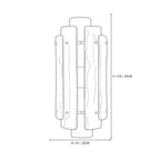 Modern Tiered Ice Art Glass Wall Sconce Line Art Dimension Diagram