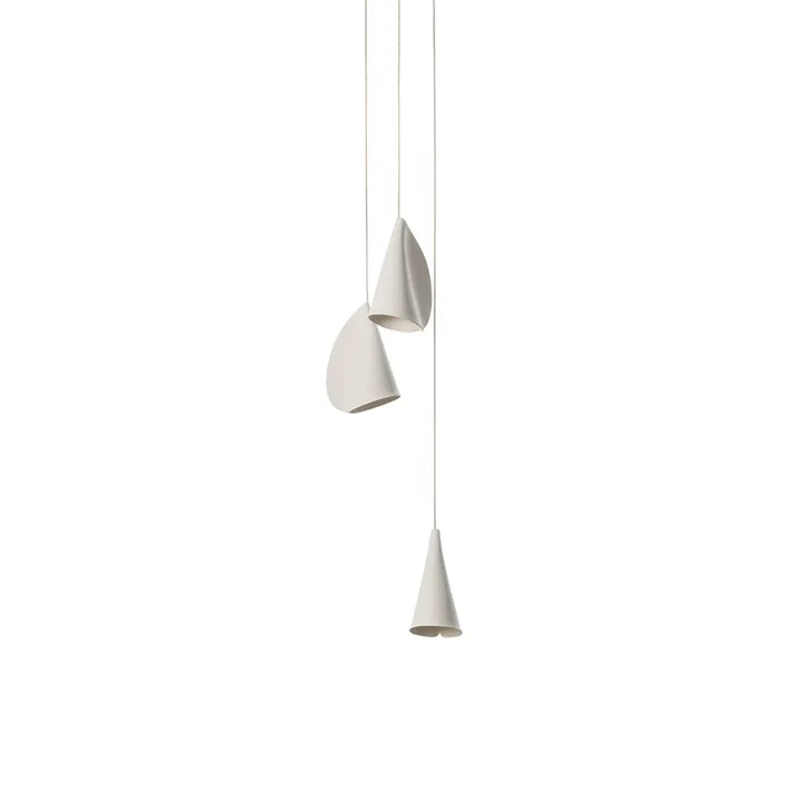 3 Light Porcelain Cone Chandelier Studio Product Shot