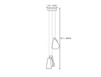 Light Porcelain Cone Chandelier Line Art Dimension Diagram