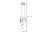 Light Porcelain Cone Chandelier Line Art Dimension Diagram