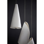 Close Up View of Layered White Porcelain Shade Clusters
