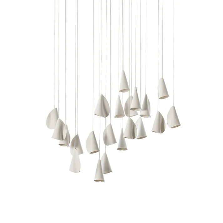 10 Light Porcelain Cone Chandelier Studio Product Shot