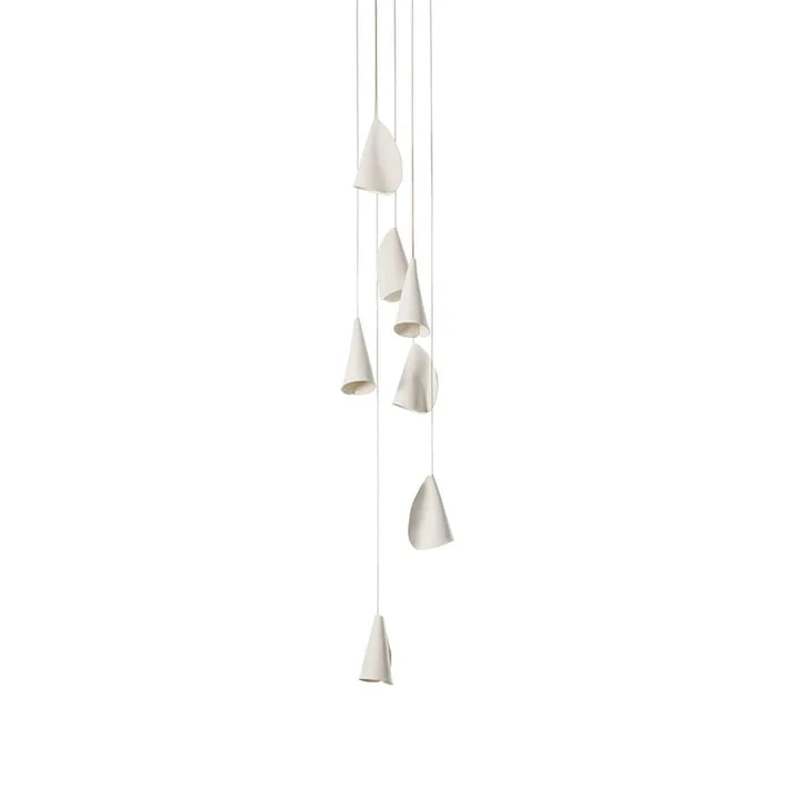 5 Light Porcelain Cone Chandelier Studio Product Shot