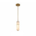 Single Light Alabaster Cylinder Pendant Light Studio Product Shot
