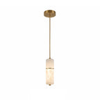 Single Light Alabaster Cylinder Pendant Light Studio Product Shot
