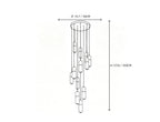 12 Light Alabaster Cylinder Chandelier Line Art Dimension Diagram