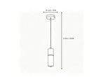 Single Light Alabaster Cylinder Pendant Light Line Art Dimension Diagram