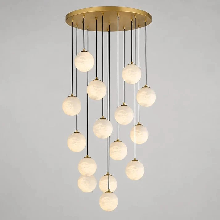 Cascading Alabaster Orb Light