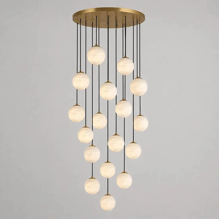 Cascading Alabaster Orb Light