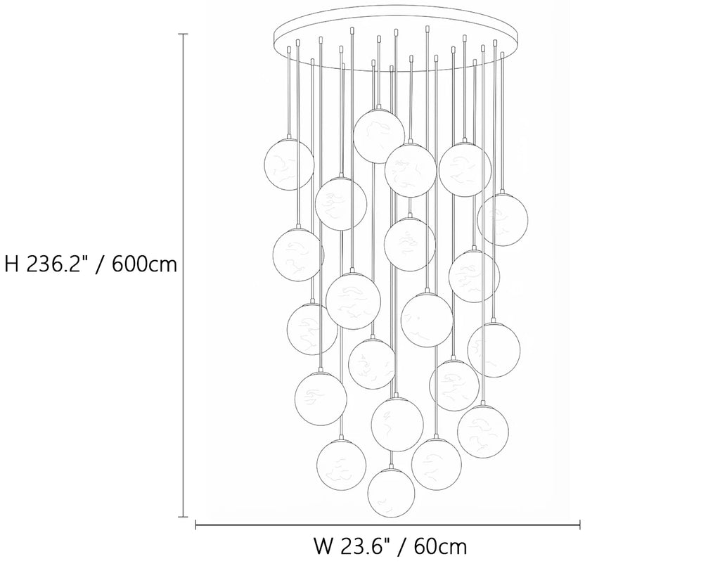 Cascading Alabaster Orb Light