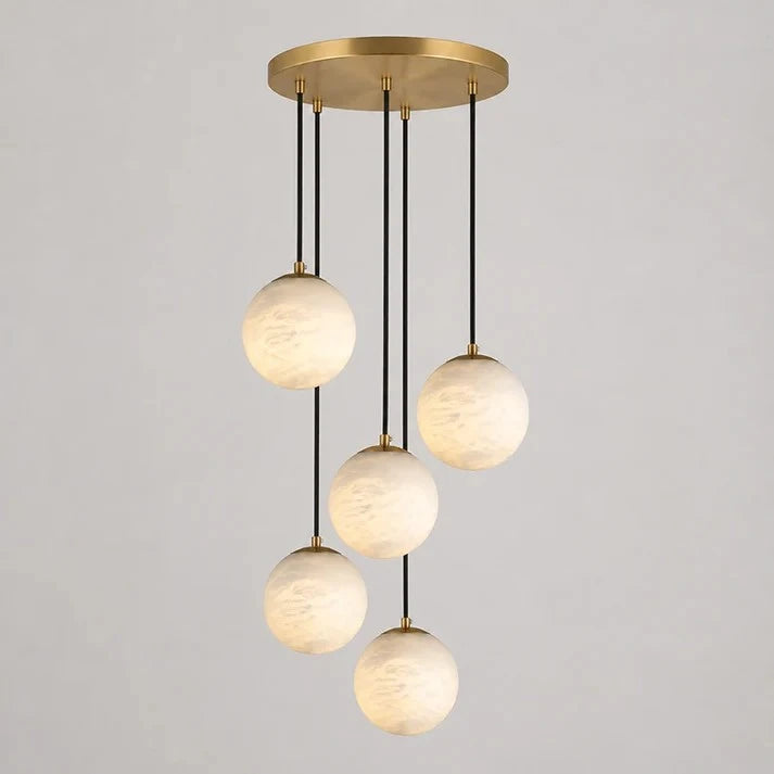 Cascading Alabaster Orb Light