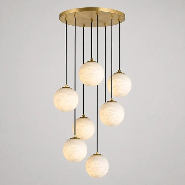Cascading Alabaster Orb Light