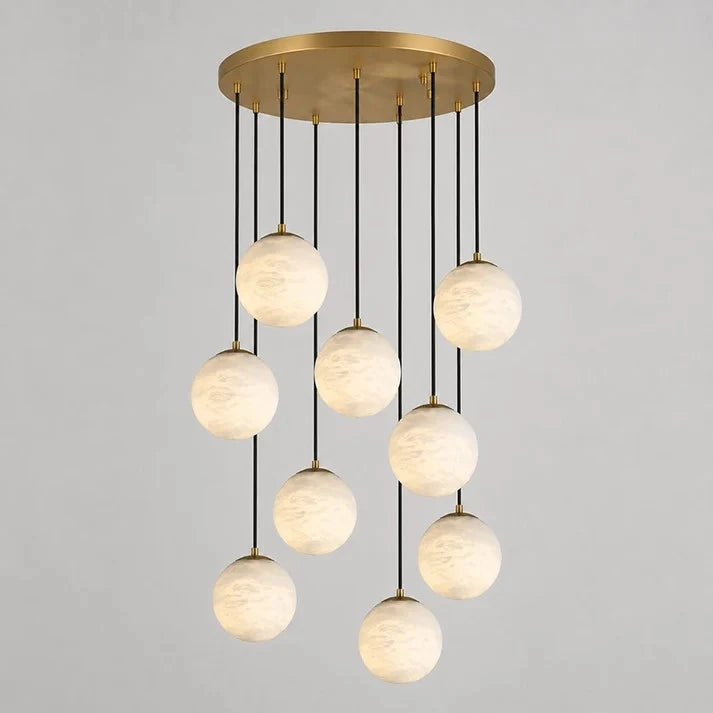 Cascading Alabaster Orb Light
