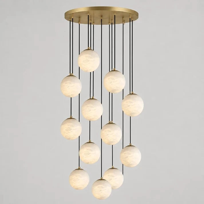 Cascading Alabaster Orb Light