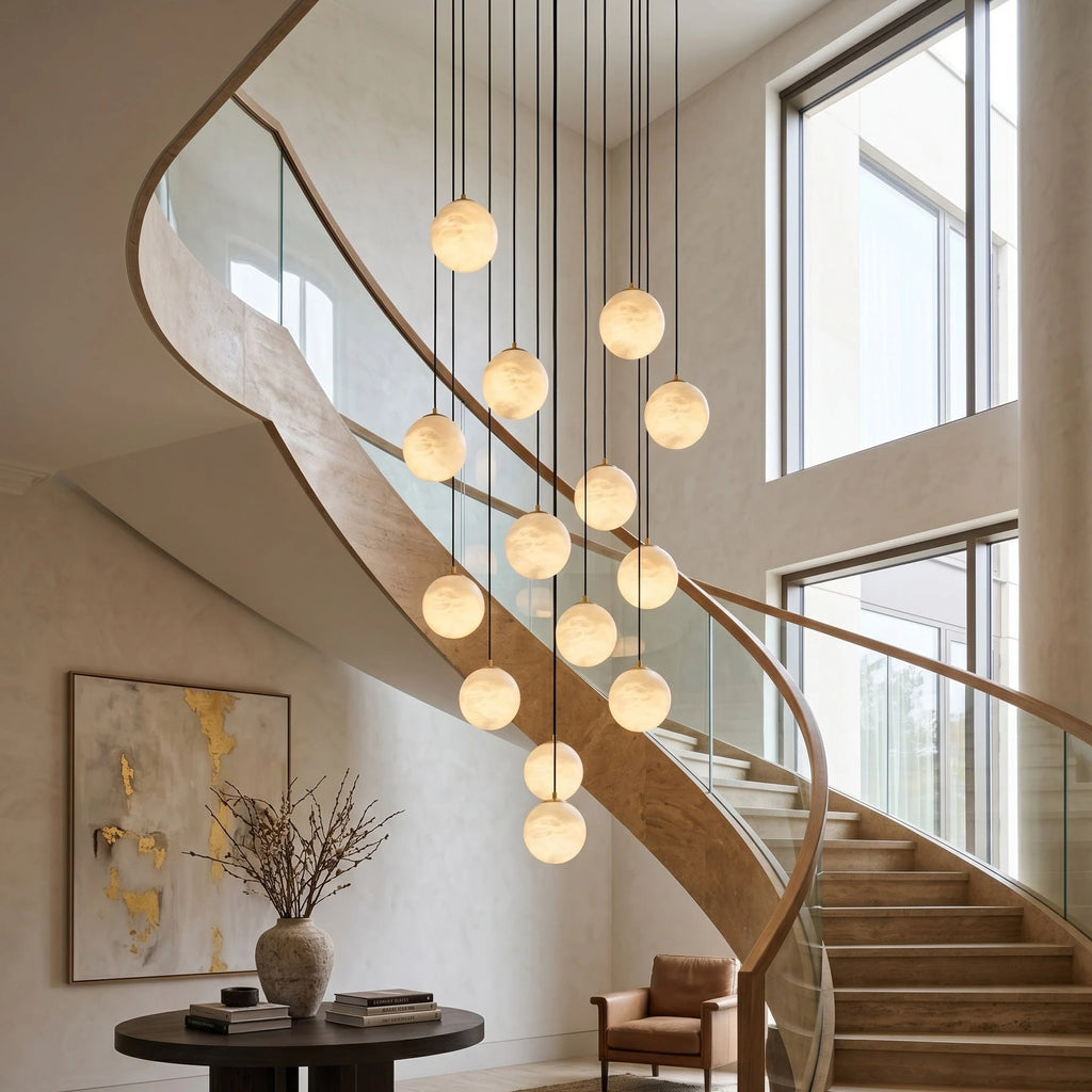 Cascading Alabaster Orb Light