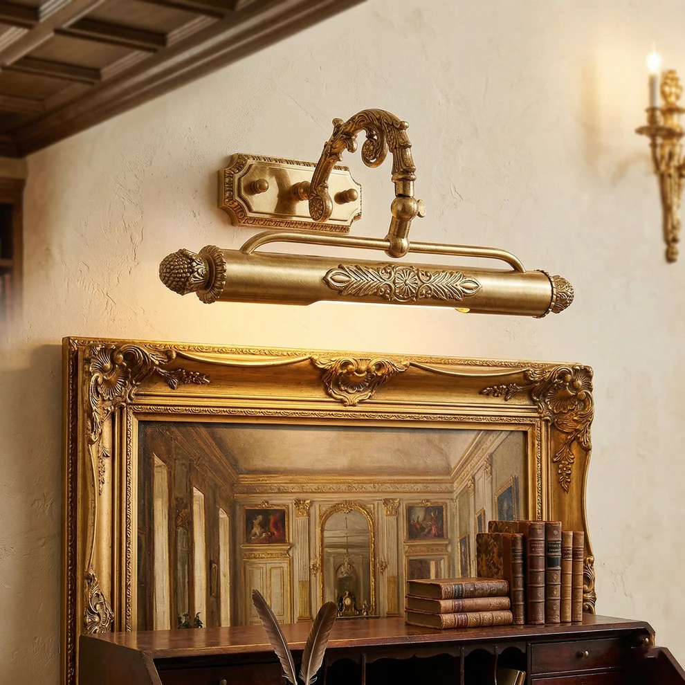 Castello Ornate Brass Picture Light