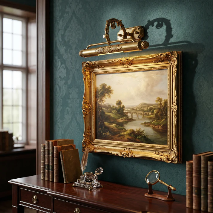 Castello Ornate Brass Picture Light