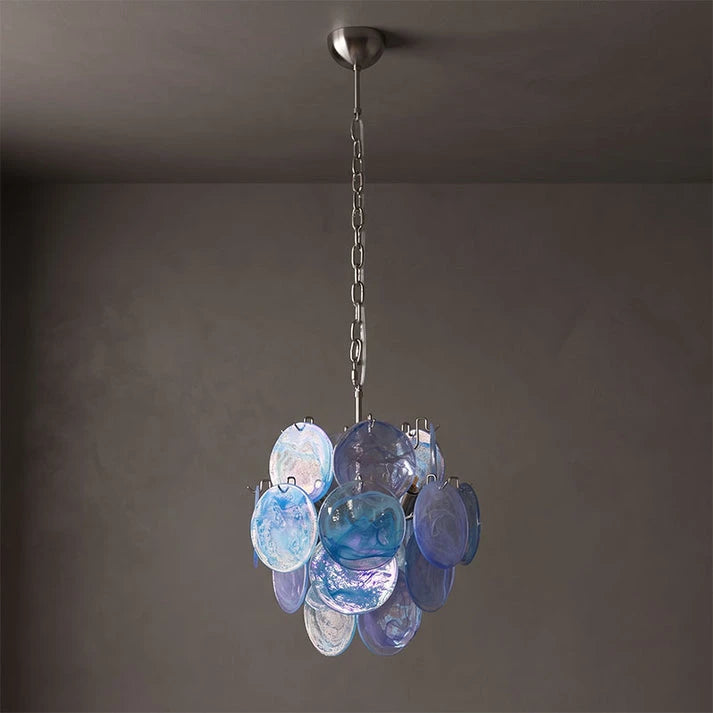 Celestial Blue Glass Disc Pendant