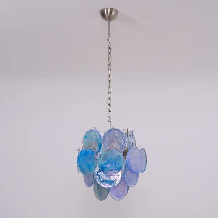 Celestial Blue Glass Disc Pendant
