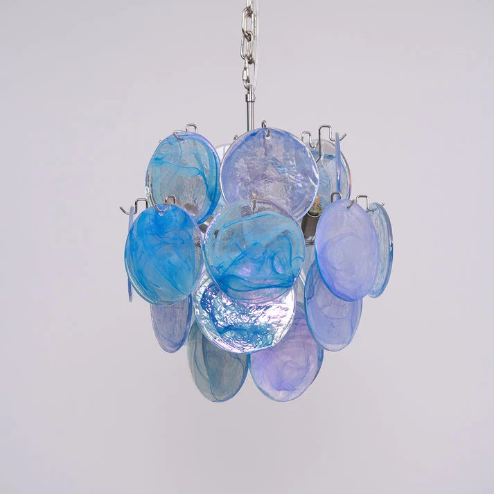 Celestial Blue Glass Disc Pendant