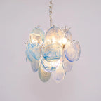 Celestial Blue Glass Disc Pendant