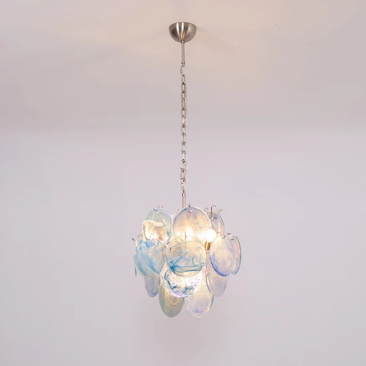 Celestial Blue Glass Disc Pendant