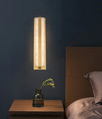 Vertical Alabaster Bar Sconce Light as Bedside Ambient Light